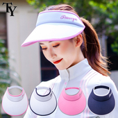 百搭太阳帽 高尔夫球帽遮阳空顶大檐帽 夏季 遮脸防晒无顶帽子透气