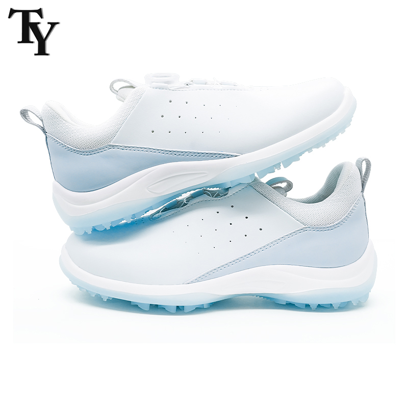 TY高尔夫女鞋防滑清新白蓝配色