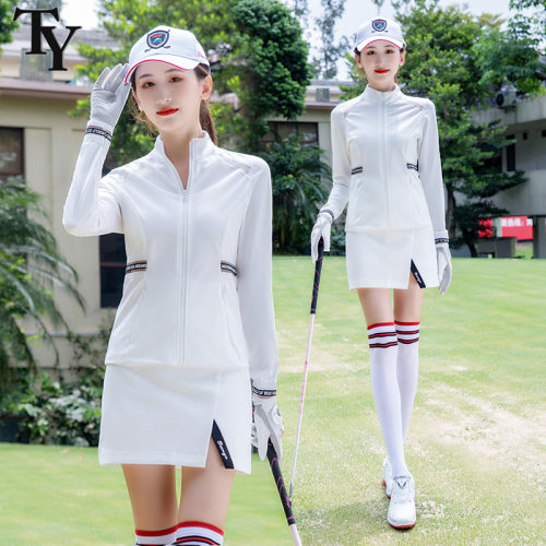 女士高领拉链网纱弹力服