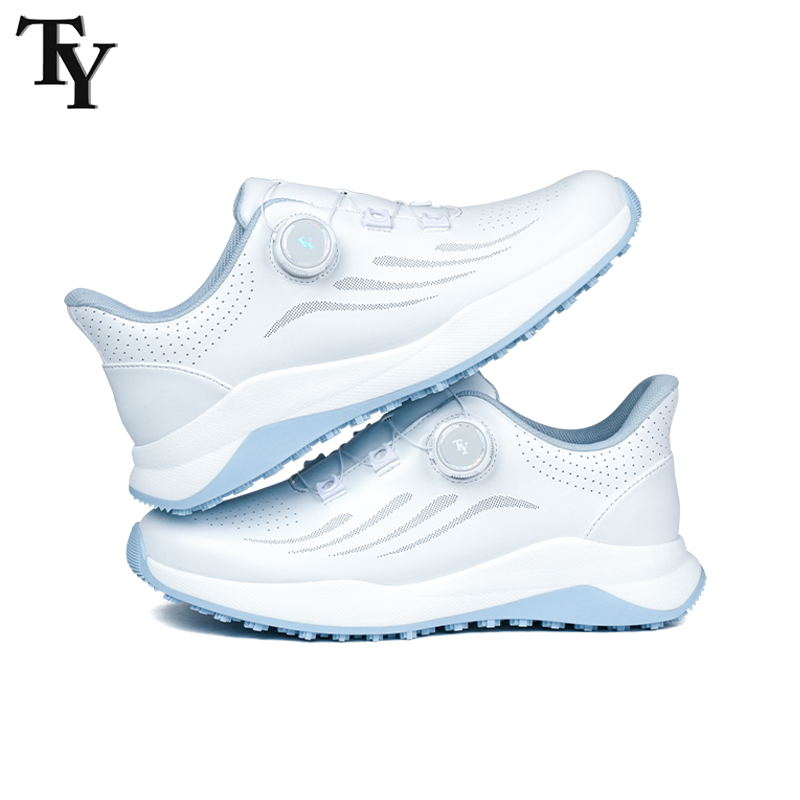 高尔夫女士球鞋旋钮松紧鞋带防滑