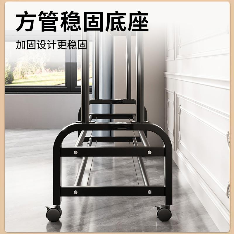 简易衣帽架双杆式晾衣架落地室内移动挂衣架子家用卧室衣服收纳架