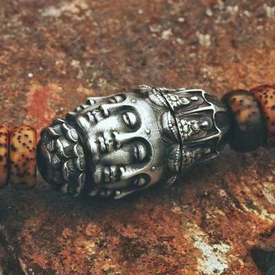 转动莲花座手串配饰925纯银