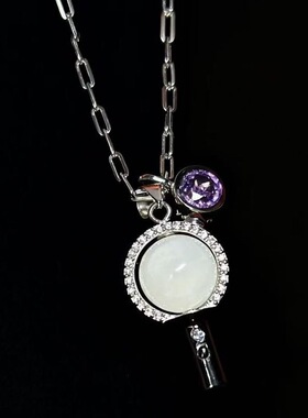 新防弹少年团BTS新款阿米棒猫眼石项链小众设计高级感甜美锁骨链