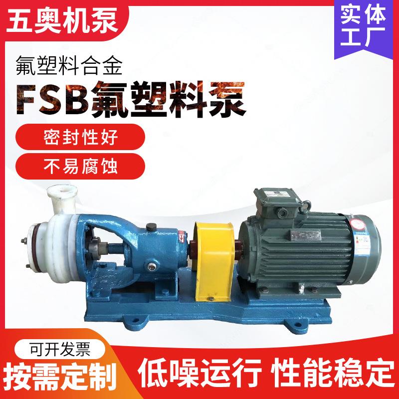 FSB型卧式耐酸碱腐蚀泵直联式氟塑料合金泵超高分子耐腐泵