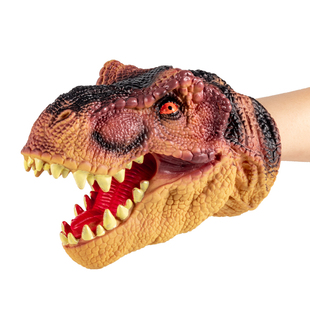 大号软胶恐龙手偶仿真模型儿童男孩三角霸王龙鲨臂手套恐龙头玩具