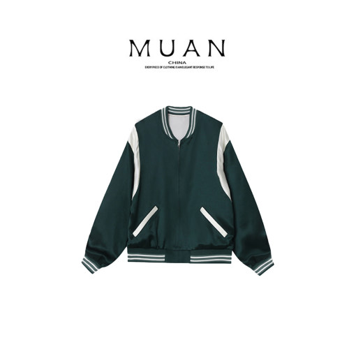 木岸muan老友记棒球服春秋新款百搭简约定制醋酸外套女YJ-23532