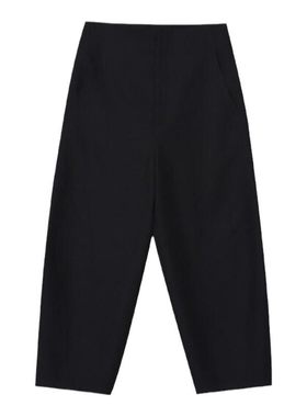 木岸muan轮廓黑新2025款定制北欧镰刀裤直筒简约长裤女YJ-23021