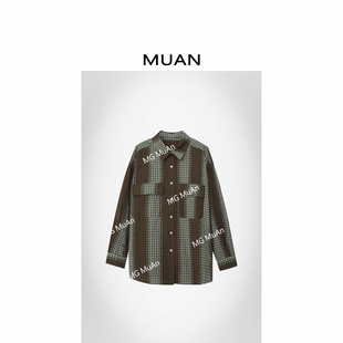 8910 女DG3 木岸muan梨泰院衬衫 定制INS中古风100棉格子衬衫