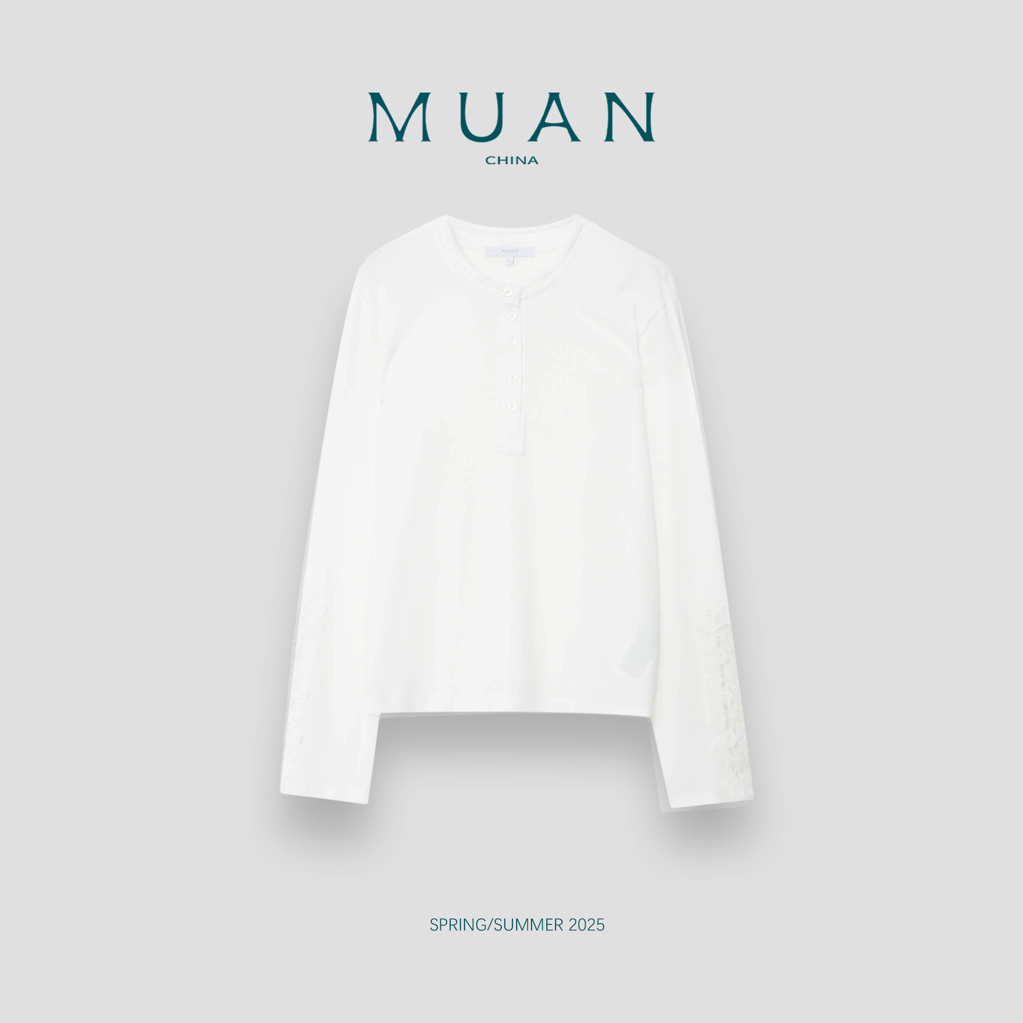 木岸MUAN：《欧尼长袖T》“欧尼系列”定制蕾丝百搭女DG3-8921