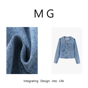 木岸muan牛仔小香外套中古牛仔小香长袖 80032 外套上衣女DG