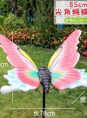 户外园林仿真蝴蝶玻璃钢雕塑花园庭院草坪公园动物景观装饰品摆件