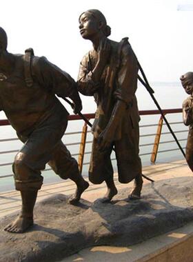 户外玻璃钢人物雕塑定制仿铜树脂广场农耕文化铸铜民风民俗大摆件