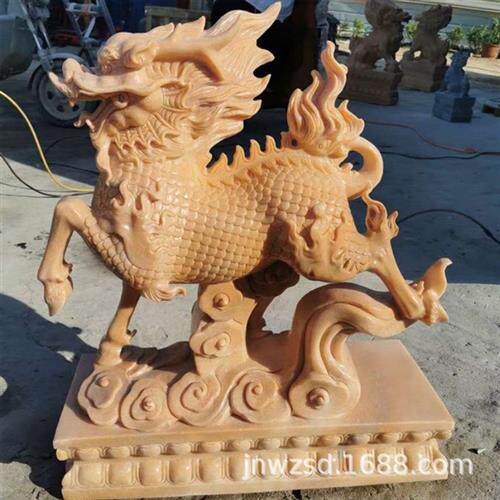 曲阳石刻大门兽多少钱别墅镇门石兽哪里卖石材加工门兽图片大全