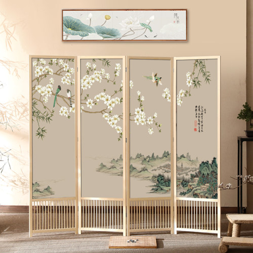 祥朗实木屏风隔断家用可移动折叠