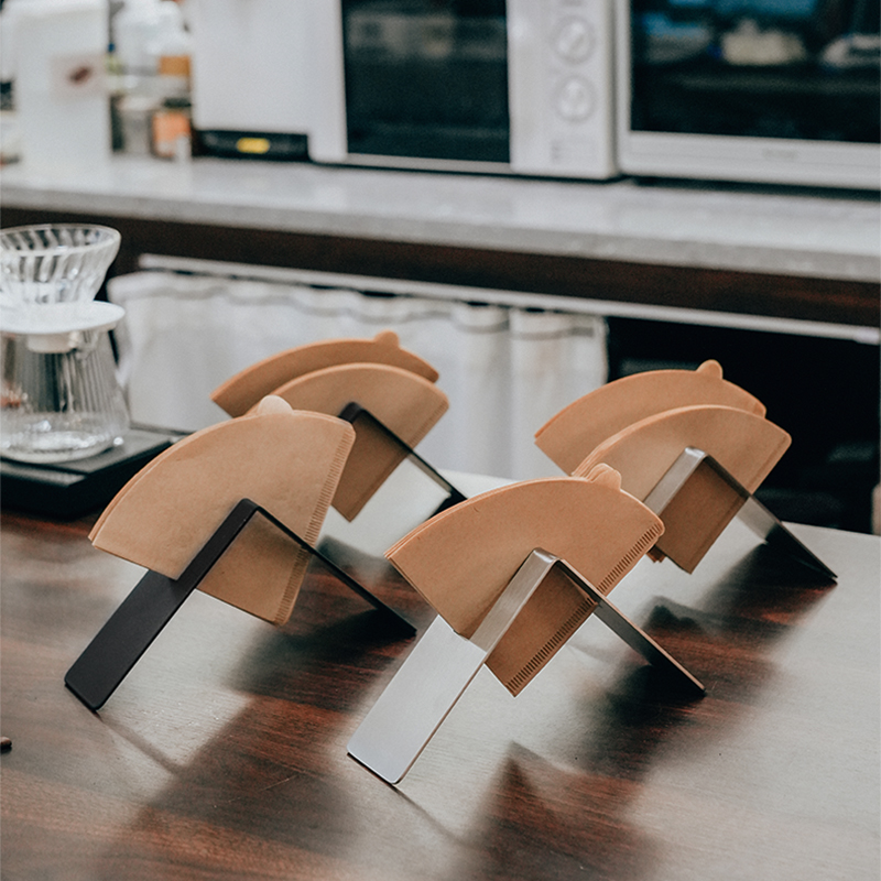 手冲咖啡滤纸架不锈钢锥形扇形过滤纸收纳架吧台通用咖啡配套器具