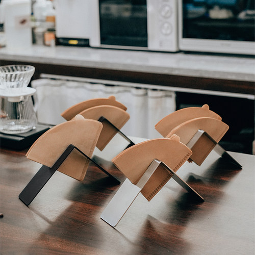 手冲咖啡滤纸架不锈钢锥形扇形过滤纸收纳架吧台通用咖啡配套器具