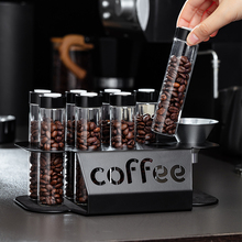 咖啡豆分装瓶展示架单向排气阀试管密封罐收纳专用透明玻璃保存罐
