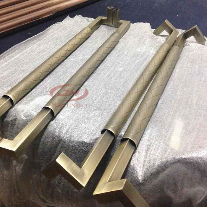 玻璃门拉手玫瑰金不锈钢门把手双开推拉大门木门欧式扶手中式现代