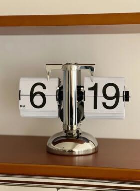 轻型豪华自动翻页钟桌面装饰品客厅入口机械表表数字时钟创意装饰