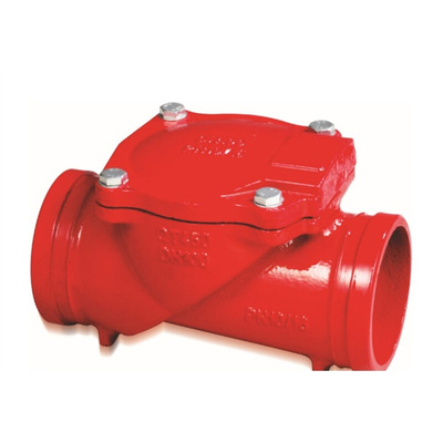 。沟槽橡胶瓣止回阀沟槽阀门消防卡箍铸铁止回阀 单向阀DN100 150