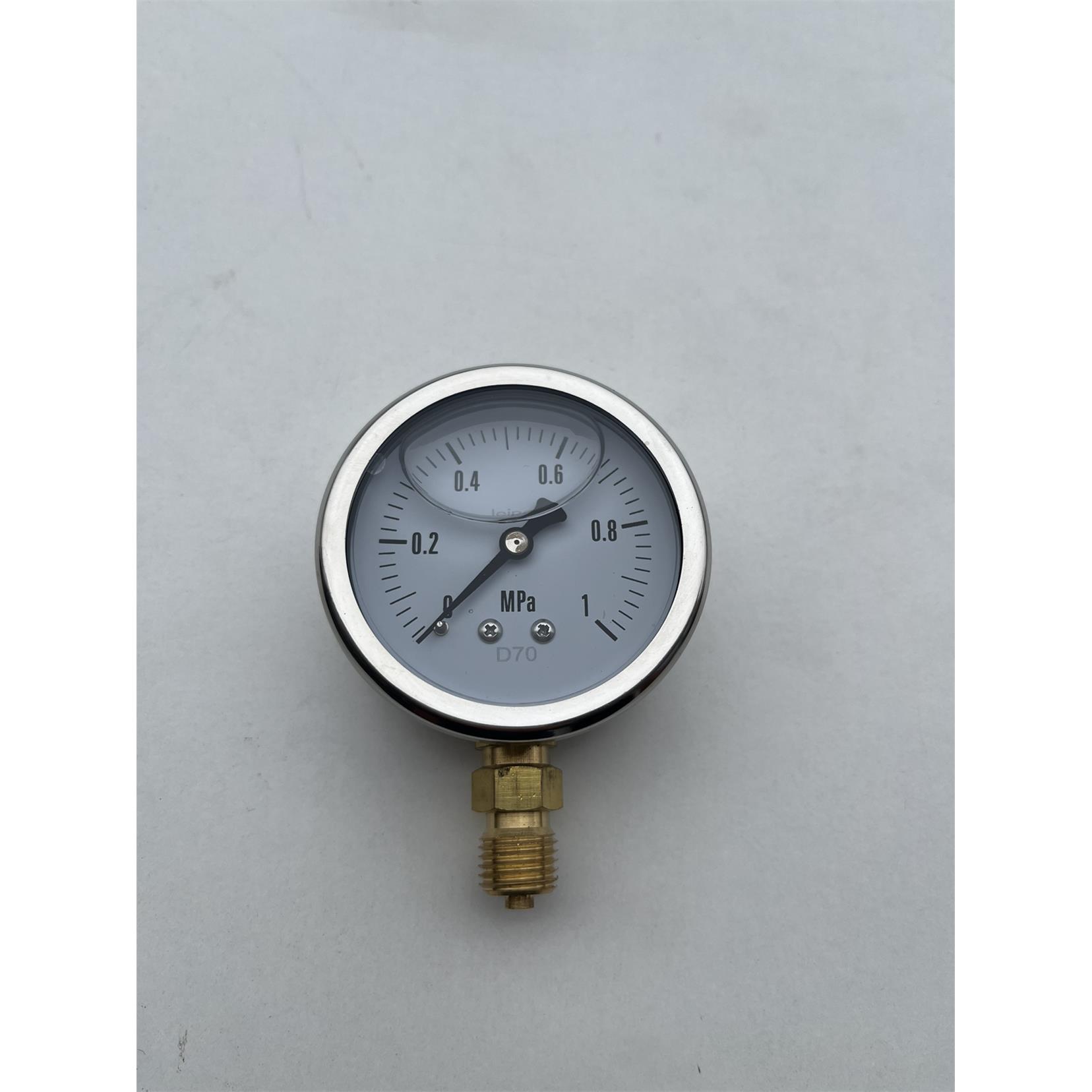 1mpa耐震压力表 后壳直径62mm 铜牙M14X1.5 金属外壳 径向安装