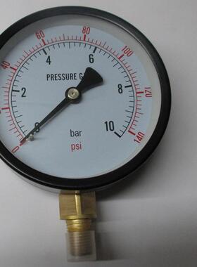 出国用压力表 y-100 PRESSURE GAUGE 0-10BAR 0-140PSI英文压力表