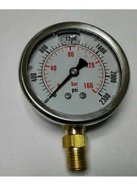 进口机芯高精 耐震压力表 ytn-63i 0-160bar/2300psi 60mm npt1/4