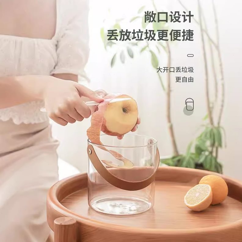 桌上桌面垃圾桶小桶迷你手提网红桶号亚克力透明台面家用小收纳