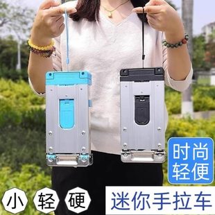 家用小购物拖车便携搬运手拉车买菜小拉车迷你行李车不锈钢可折叠