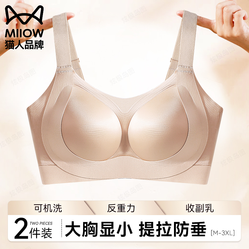 猫人大胸显小内衣女聚拢提拉防垂