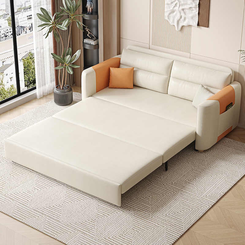 科技布沙发床多功能阳台客厅小户型储物坐卧现代伸缩两用可折叠床-封面