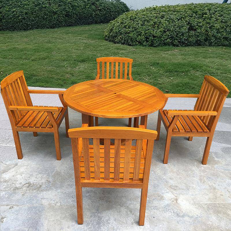 户外防腐木桌椅庭院露天花园防水防晒实木桌椅组合室外休闲家具