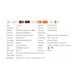 27寸液晶屏LM270WQA-SSA2/SSA1 2K165hz戴尔S2721DGF/LG 27GP83B