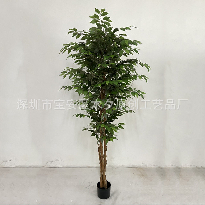 仿真绿榕盆栽 仿真榕树盆景 家居装饰假绿植造景仿真小榕树工厂