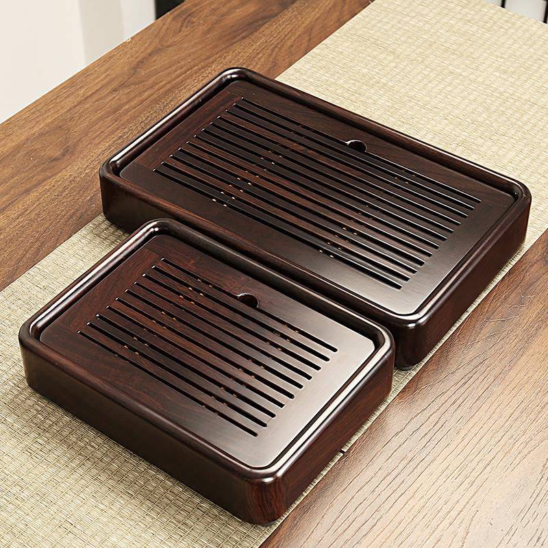 储水简约小号盛水茶盘家用花梨黑檀实木茶海茶具套装中式干泡茶台