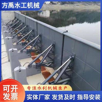 钢坝钢闸门液压翻板闸门拦水拦河升降合页坝水利翻转卧倒水闸门