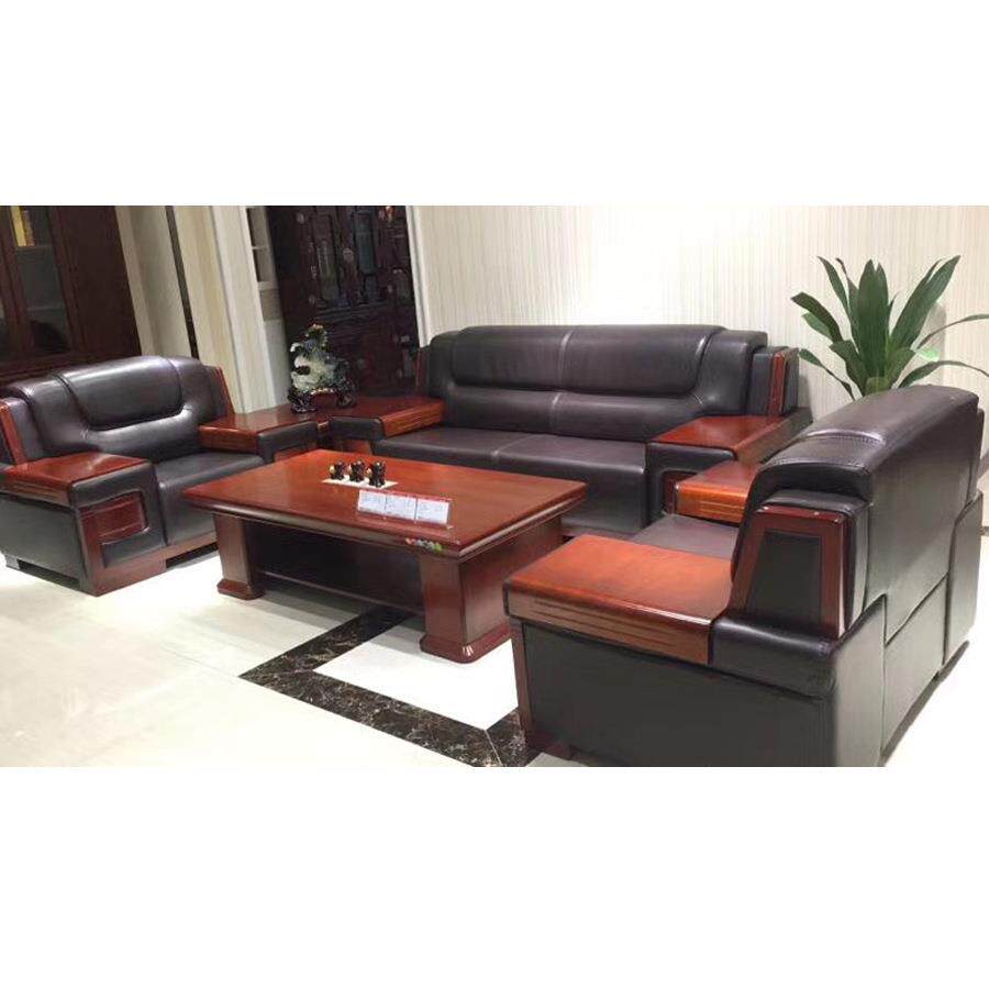 大气中式办公沙发商务办公室沙发接待会客沙发大型皮沙发S1260