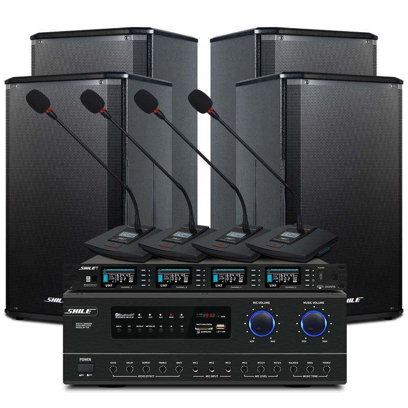 （SHILE）AV108+BX108+SH27会议室音响功放套装全套设备系统