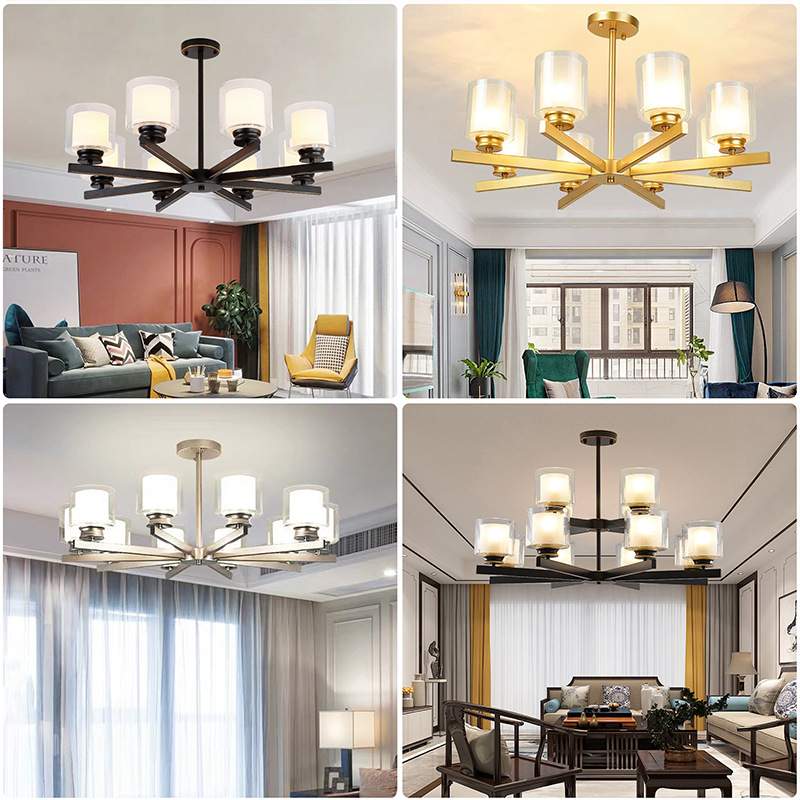 全光谱北欧客厅吊灯 创意后现代LED玻璃灯简约大气美式餐厅卧室灯