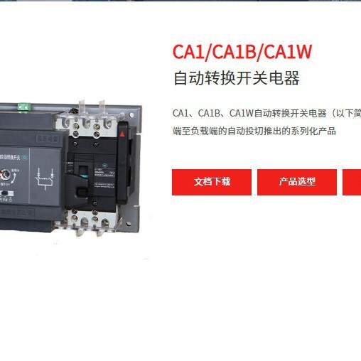 常熟开关PC级32-250A系CB级双电源CA1/CA1B/CA1W自动转换开关电器
