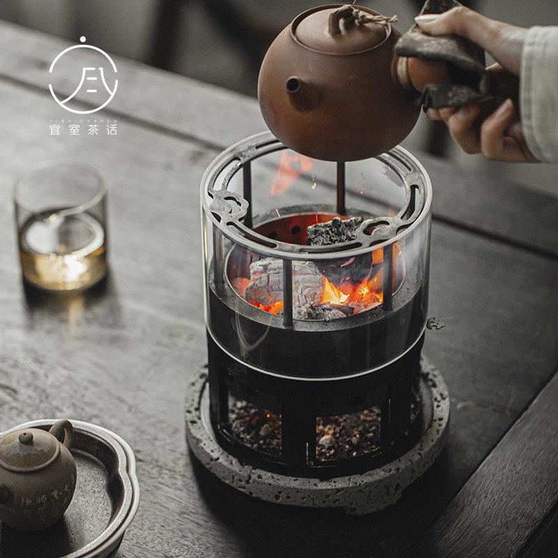立木堂围炉煮茶碳炉炭火茶炉家用室内整套碳火茶壶烤茶煮茶器日式