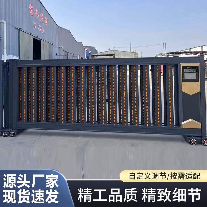 无轨电动段滑门工厂遥控自动门工地单位小区学校伸缩门电动大门