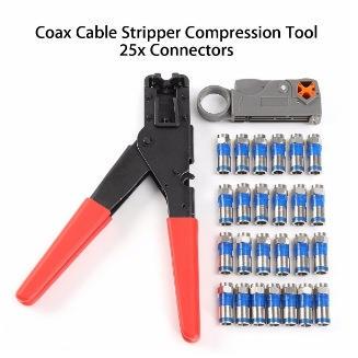 网络钳同轴电缆F头冷压钳RG59/RG6有线电视挤压钳压线钳套装