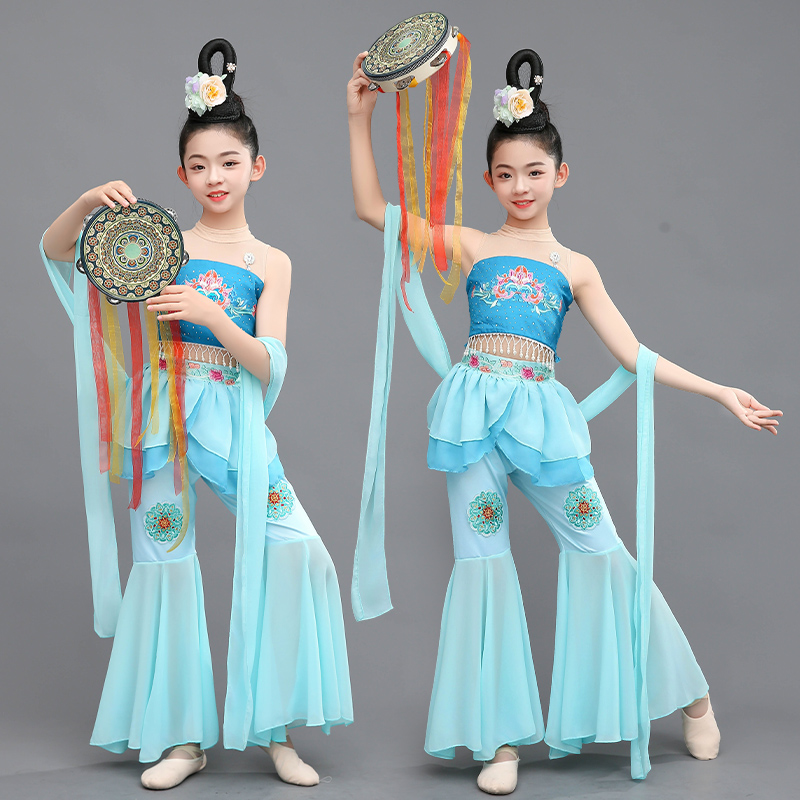 少儿敦煌舞蹈服女童飞天演出服装