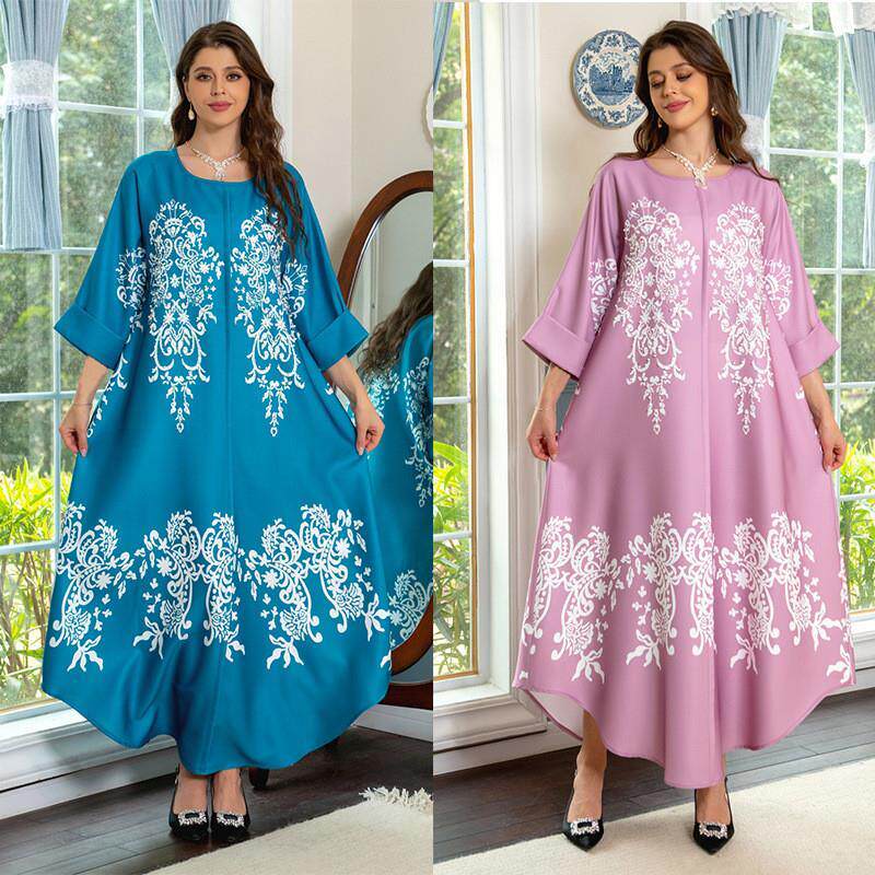 中东东南亚印尼礼服时尚烫钻泡珠阿拉伯迪拜旅游长裙 long dress