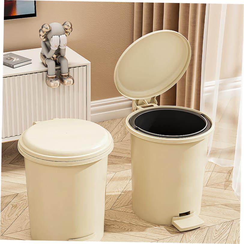 Rubbish Can Kitchen Toilet Trash with Press Lid Garbage Bin