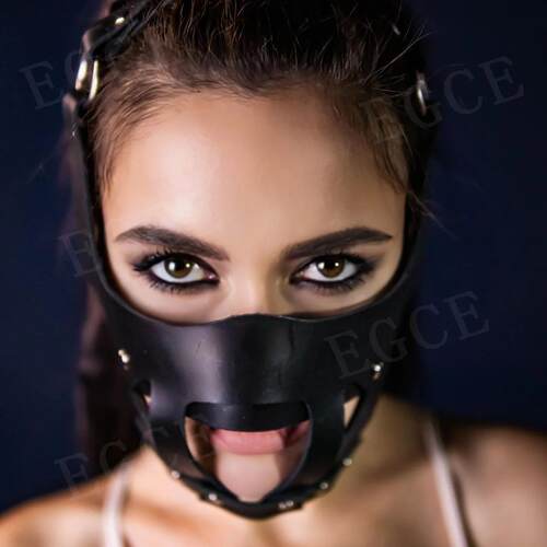 Punk Mask Sexy PU Leather Half Face Bondage Cage Masks