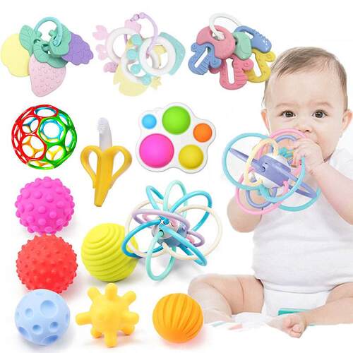 Rattle Teether Toys For Babies Educational Baby Games Rattle