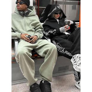 Letter printed loose hoodie set for men字母印花宽松帽衫套装
