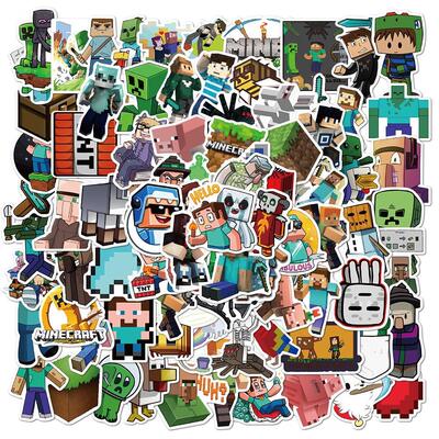 100pcs adventure game minecraft graffiti stickers mobile